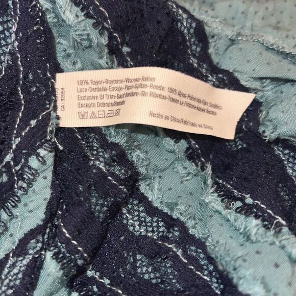 Intimately Free People Women Voile and Lace Trapeze Slip Sky Blue Size XS - Picture 9 of 10